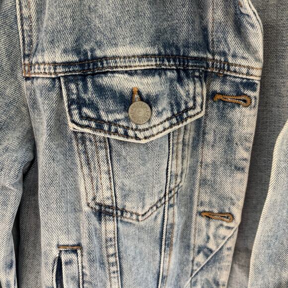 Free People Rumors Denim Jacket Staple Boho Festival Size Small - Picture 4 of 10